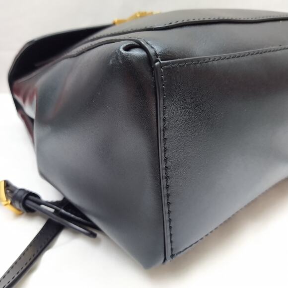 Michael Kors Mindy Black Leather Chain Pushlock Flap Closure Backpack - $398 main image 15